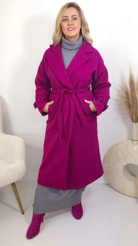 Petite women's wool blend coats with a tailored fit for a flattering silhouetteSabrina Magenta Coat Petite women's wool blend coats with a tailored fit for a flattering silhouetteSabrina Magenta Coat