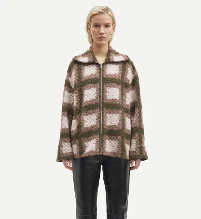 cable knit women cardigan with intricate patternsSamsoe Samsoe - Tess Overshirt Full Zip cable knit women cardigan with intricate patternsSamsoe Samsoe - Tess Overshirt Full Zip