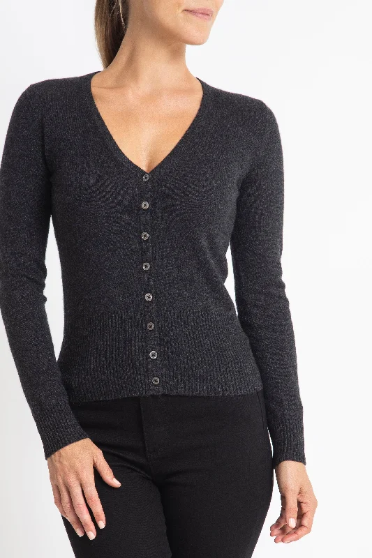 button down women cardigan with vintage buttonsSilk + Cashmere Elizabeth Cardigan Dark Charcoal Marle Grey (low stock) button down women cardigan with vintage buttonsSilk + Cashmere Elizabeth Cardigan Dark Charcoal Marle Grey (low stock)