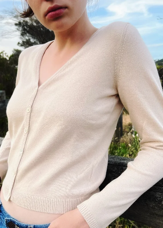 plus size women cardigan for comfortable layeringSummer V-neck Cardigan in Light Beige plus size women cardigan for comfortable layeringSummer V-neck Cardigan in Light Beige