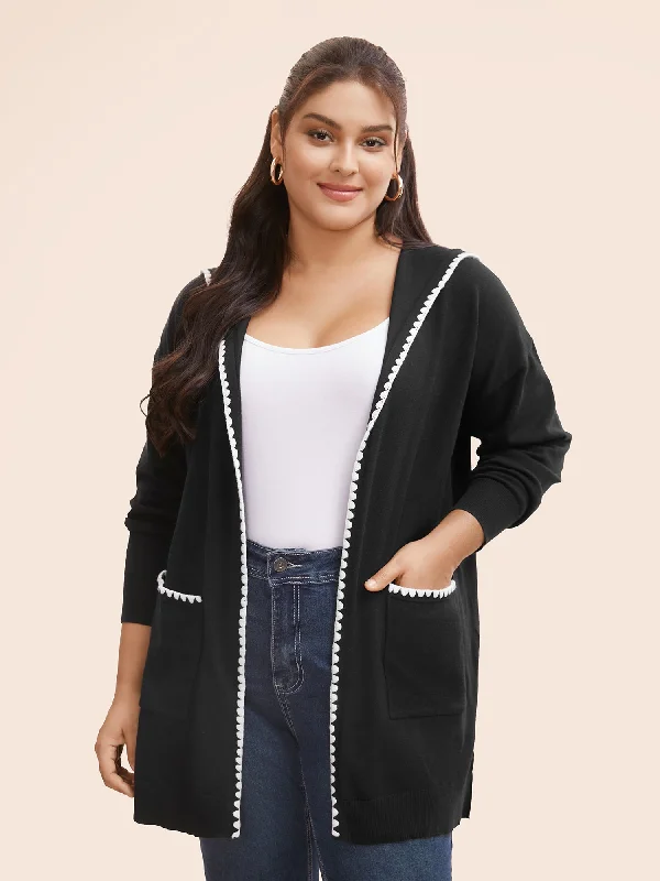 boyfriend style women cardigan for a relaxed fitSupersoft Essentials Contrast Trim Hooded Cardigan boyfriend style women cardigan for a relaxed fitSupersoft Essentials Contrast Trim Hooded Cardigan