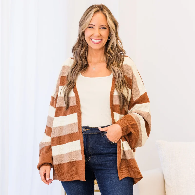 v neck women cardigan to elongate the necklineTake Some Time For Yourself Cardigan, Brown v neck women cardigan to elongate the necklineTake Some Time For Yourself Cardigan, Brown