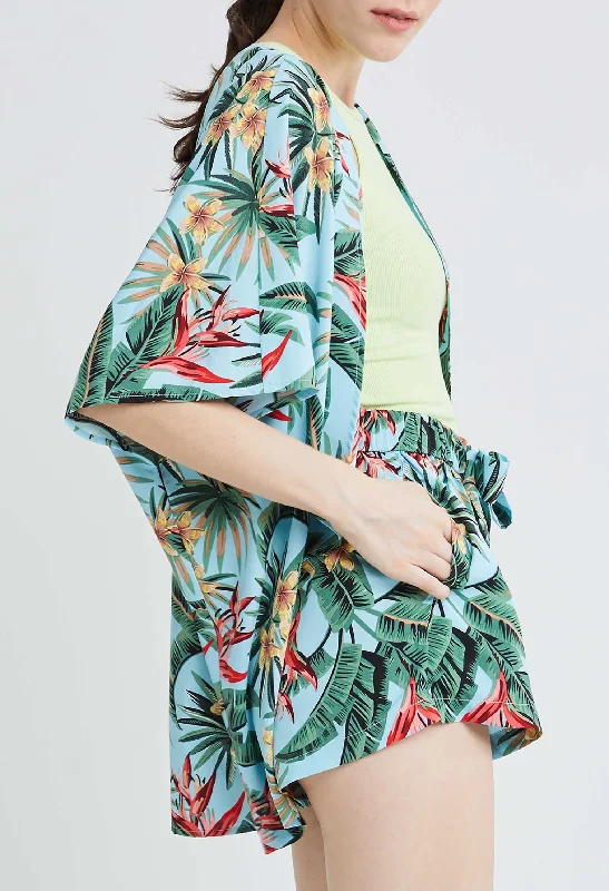 sequin embellished women cardigan for special occasionsTropical Vacay Short Kimono