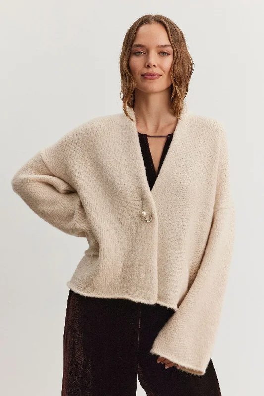 ribbed women cardigan with a classic textureVelvet - Chanson