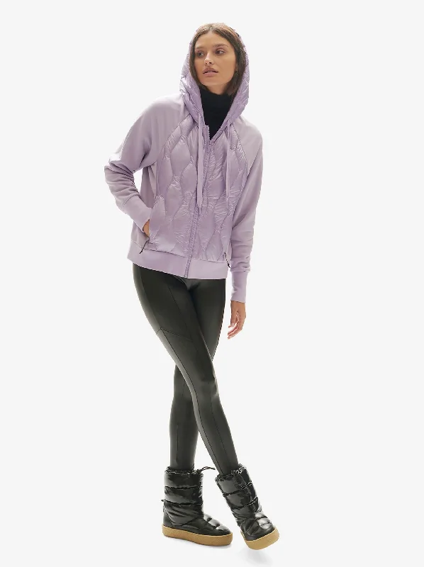 Embroidered women's cotton coats in a bohemian pattern for a unique designW DOWN ZIP HOODIE - Lavender Embroidered women's cotton coats in a bohemian pattern for a unique designW DOWN ZIP HOODIE - Lavender