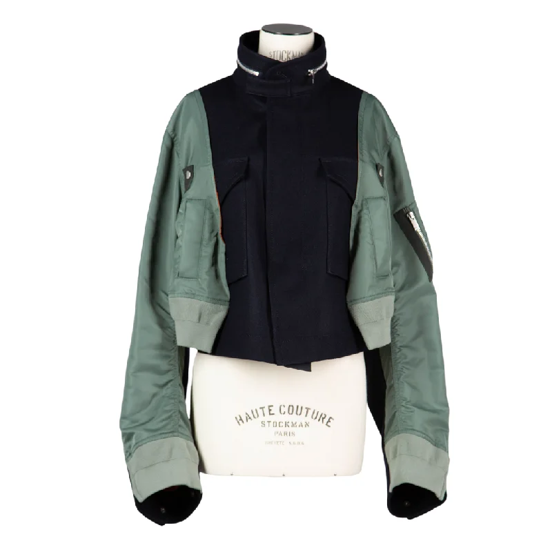 Water - resistant women's trench coats with adjustable cuffs for rainy daysWool Melton x Nylon Twill Jacket Water - resistant women's trench coats with adjustable cuffs for rainy daysWool Melton x Nylon Twill Jacket