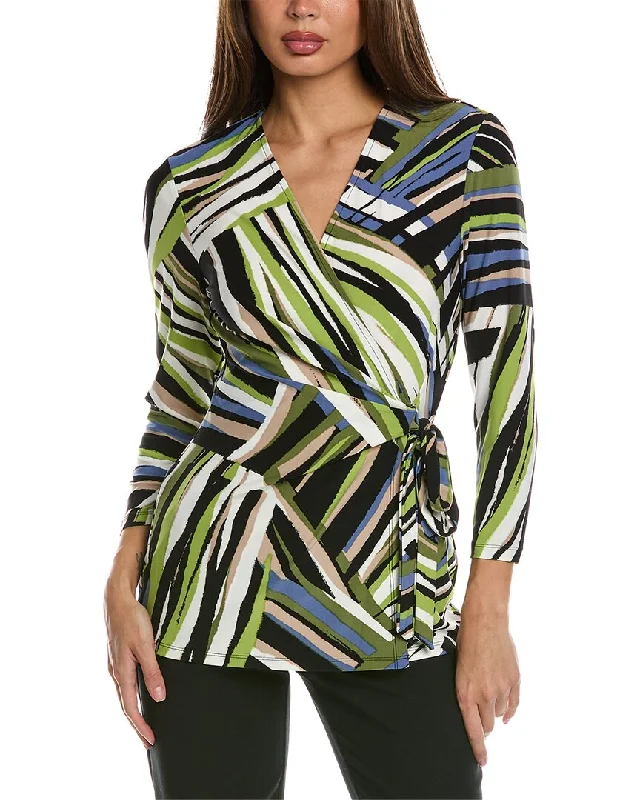 Plus Size Women's Tunic - Style Sweater Dresses with PocketsAnne Klein Wrap Top
