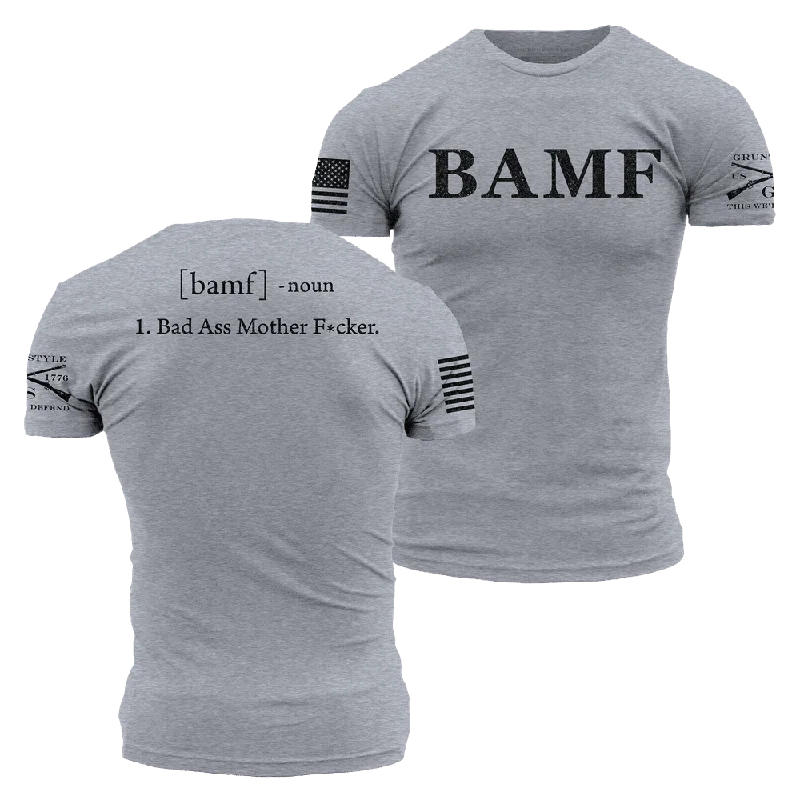 Puff Sleeve Women T Shirt for a Fashion - Forward LookBAMF T-Shirt - Dark Heather Gray