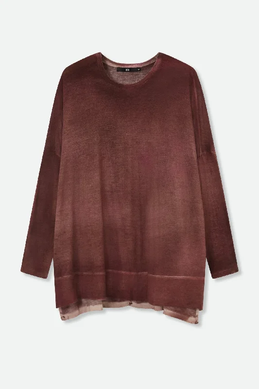Plus Size Women's Sequined Sweaters for Special OccasionsHENRY BOYFRIEND CREW IN HAND-DYED CASHMERE BROWN Plus Size Women's Sequined Sweaters for Special OccasionsHENRY BOYFRIEND CREW IN HAND-DYED CASHMERE BROWN