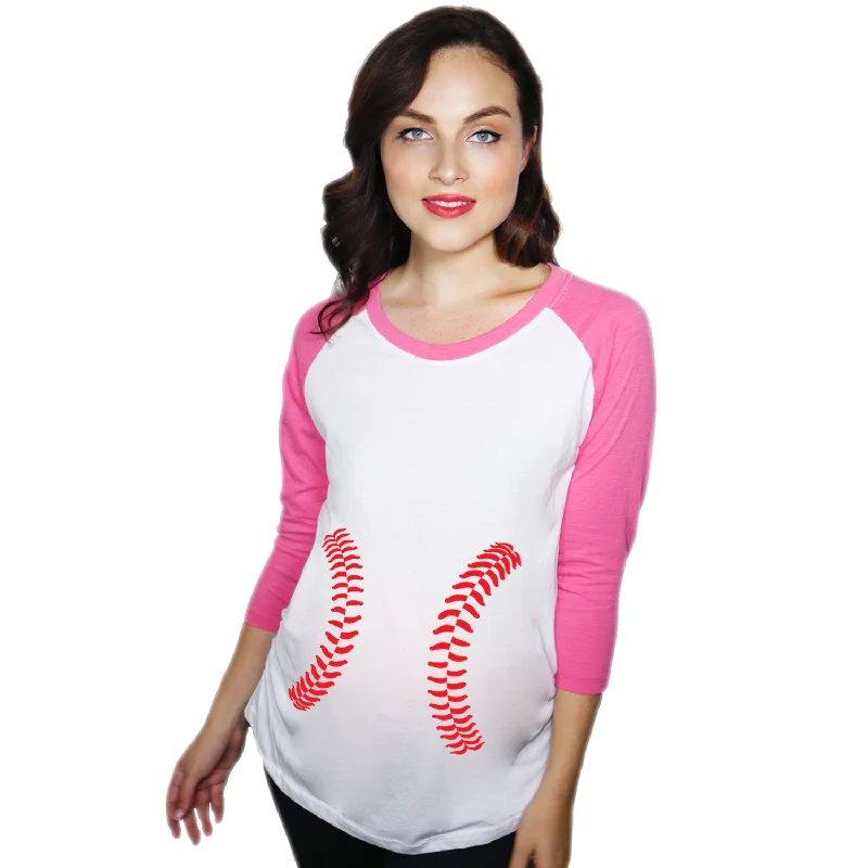 Baseball Laces Maternity Raglan