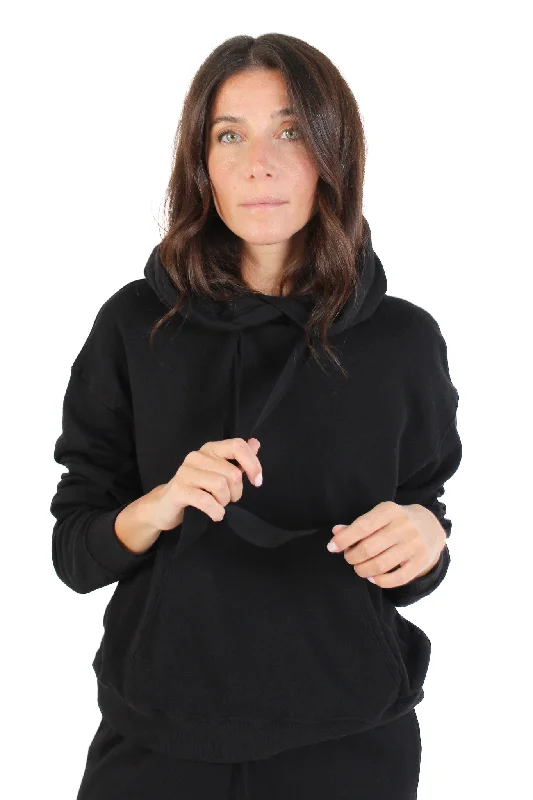 Sleeveless Women's Silk - Trimmed Sweaters for SummerBlack Ojai Hoodie