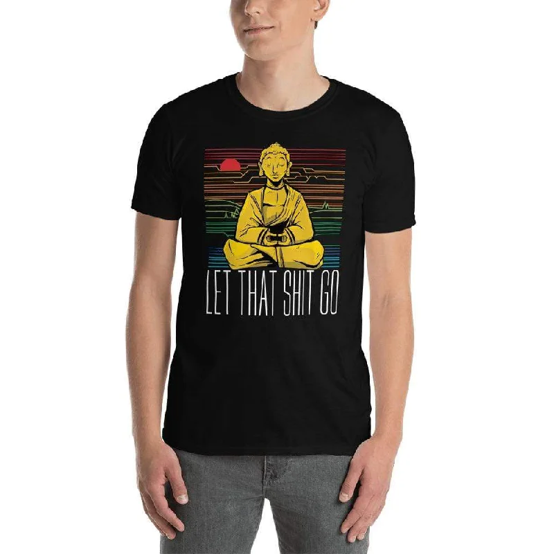 V - Neck Women T Shirt to Enhance the NecklineBuddha - Let that shit go - Premium T-Shirt