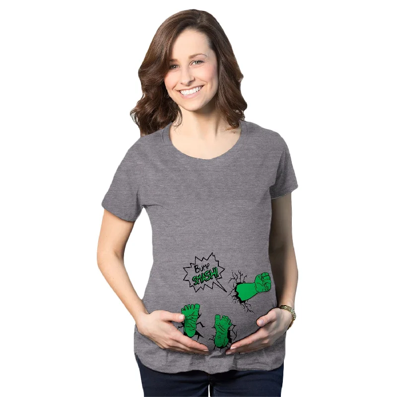Muscle Women T Shirt for a Sporty and Casual LookBump Smash Maternity T Shirt