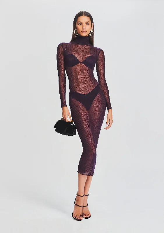 Mock Neck Women's Angora Blend Sweater Dresses in Solid ColorsChristine Dress