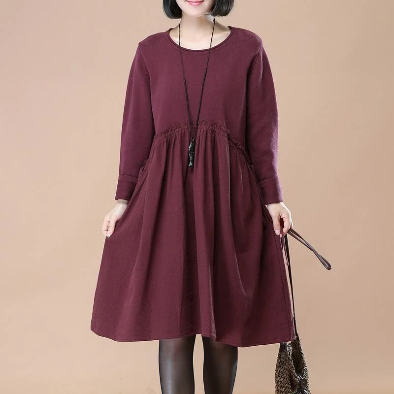 chunky purple knit dress oversized sweater women patchwork long sweaters maternity dresses