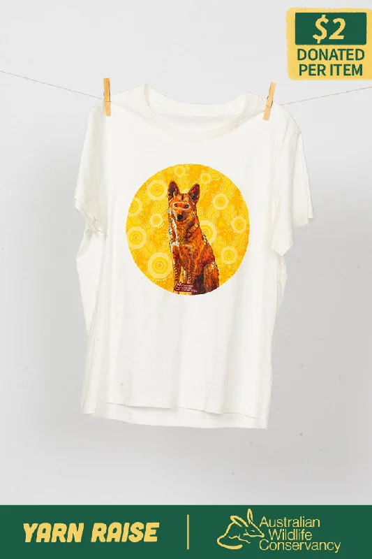 Sequined Women T Shirt for a Sparkly Night OutDingo (Wilkarr) 'Australian Wildlife Conservancy' Natural Cotton Crew Neck Women’s T-Shirt