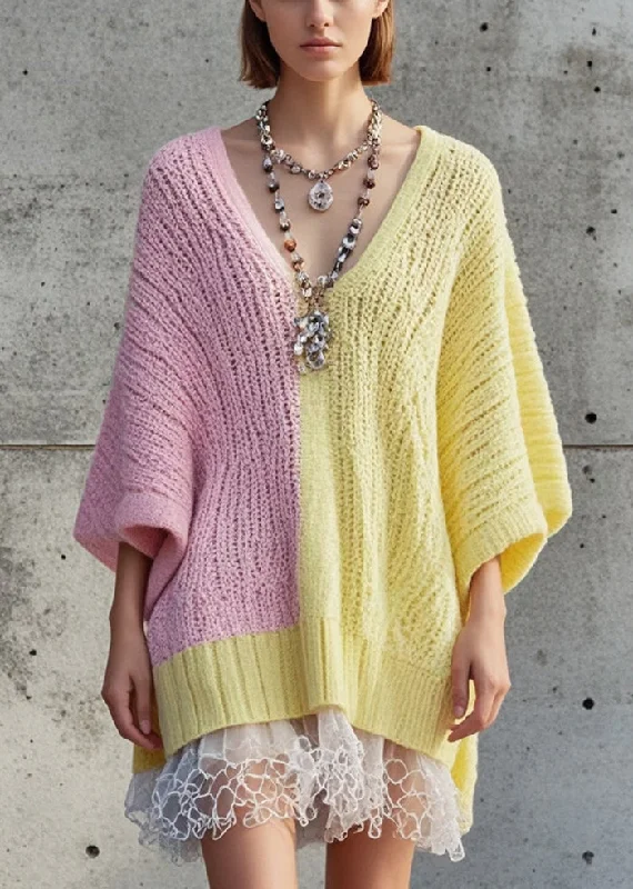 Mock Neck Women's Angora Blend Sweater Dresses in Solid ColorsDIY Colorblock Oversized Patchwork Tulle Fake Two Piece Sweater Dress Fall Mock Neck Women's Angora Blend Sweater Dresses in Solid ColorsDIY Colorblock Oversized Patchwork Tulle Fake Two Piece Sweater Dress Fall