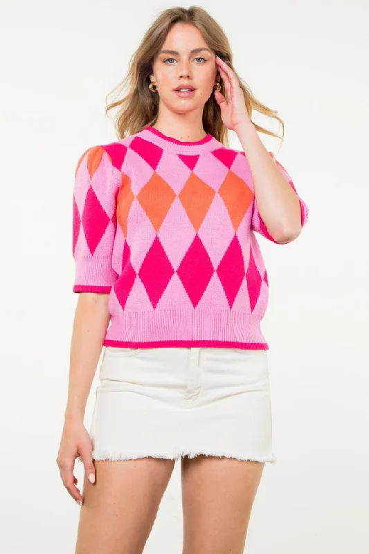 Button - Down Women's Shetland Wool Sweaters in Traditional PatternsElectric Love Argyle Sweater Button - Down Women's Shetland Wool Sweaters in Traditional PatternsElectric Love Argyle Sweater