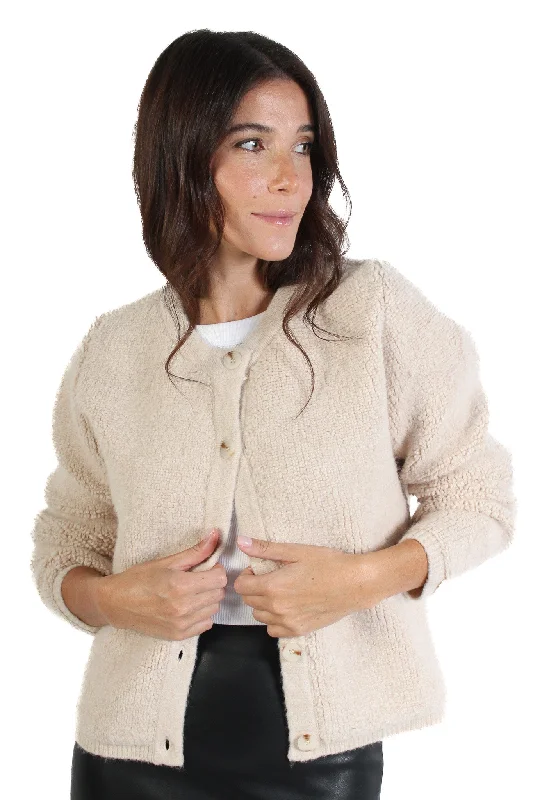 Bell - Sleeve Women's Mohair - Wool Blend SweatersEllie Sand Sherpa Jacket