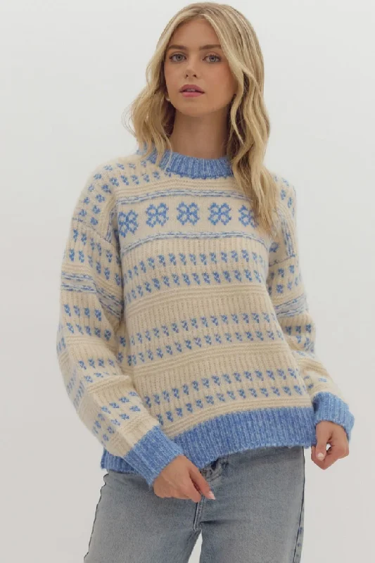 Open - Front Women's Cardigan - Style Mohair SweatersElsa Fair Isle Sweater