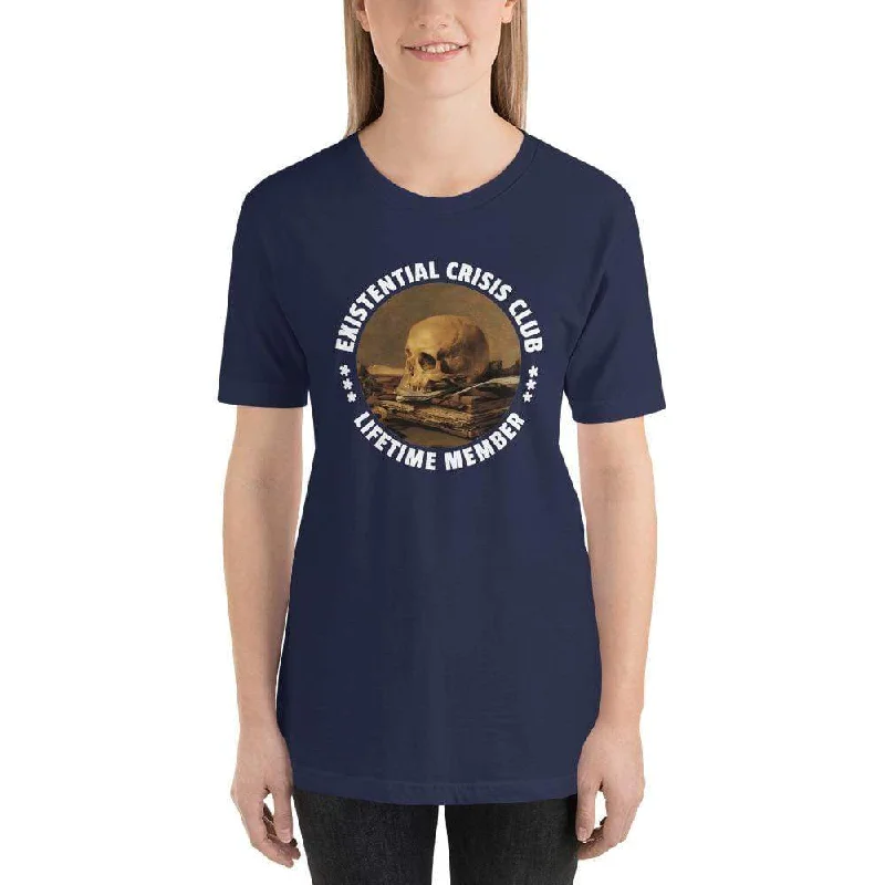 Sequined Women T Shirt for a Sparkly Night OutExistential Crisis Club - Lifetime Member - Basic T-Shirt Sequined Women T Shirt for a Sparkly Night OutExistential Crisis Club - Lifetime Member - Basic T-Shirt
