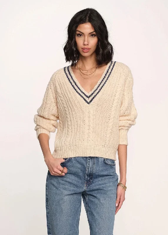 Sleeveless Women's Silk - Trimmed Sweaters for SummerFelicia Sweater - Vanilla