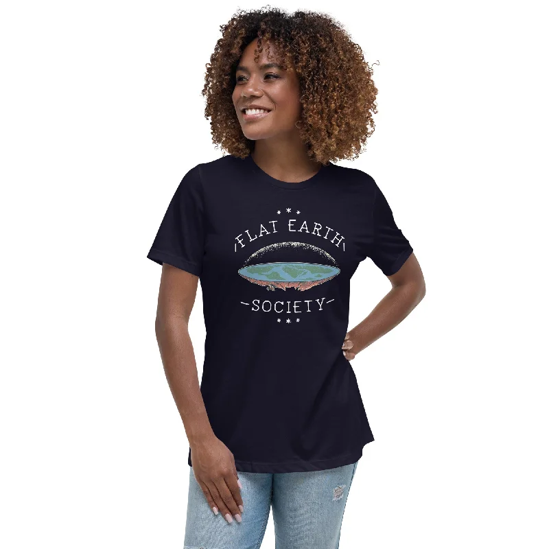 Long Sleeve Women T Shirt for Cooler WeatherFlat Earth Society - Women's T-Shirt