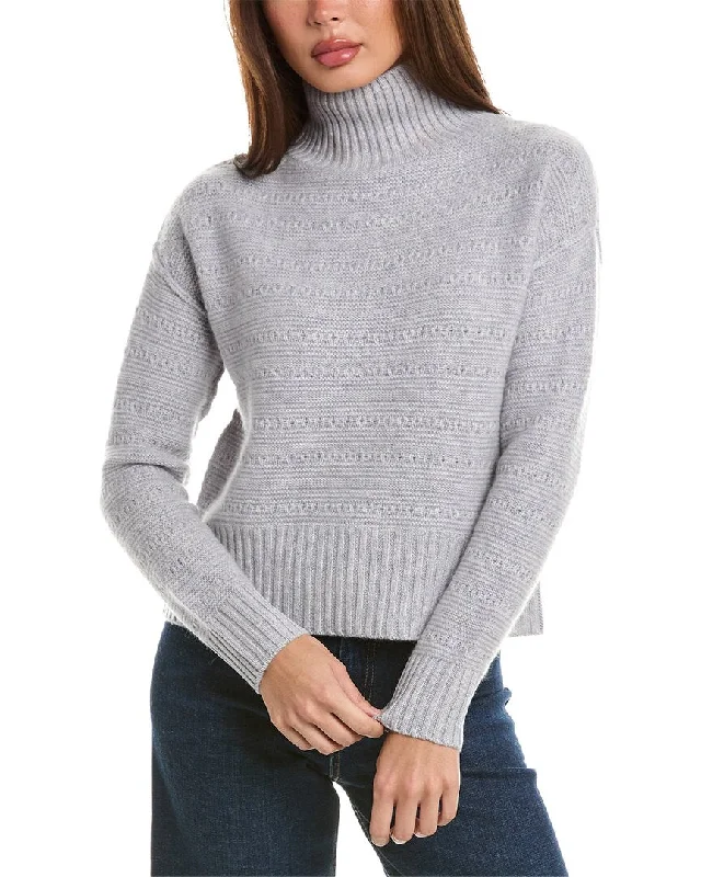 Plus Size Women's Long Sleeve Cable Knit Sweater DressesForte Cashmere Crop Textured Mock Cashmere Sweater Plus Size Women's Long Sleeve Cable Knit Sweater DressesForte Cashmere Crop Textured Mock Cashmere Sweater