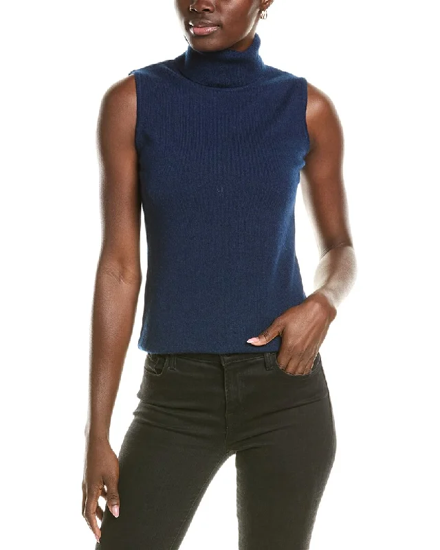 Plus Size Women's Open - Front Cardigan Style Sweater DressesForte Cashmere Sleeveless Turtleneck Cashmere Sweater Plus Size Women's Open - Front Cardigan Style Sweater DressesForte Cashmere Sleeveless Turtleneck Cashmere Sweater
