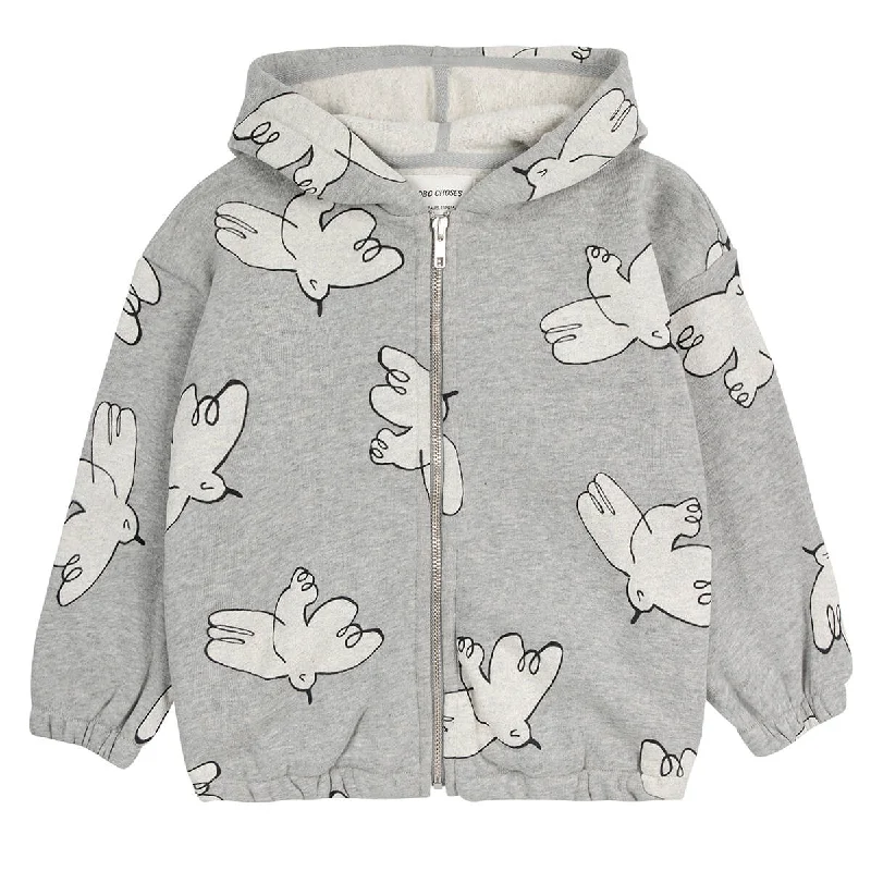 Button - Down Women's Shetland Wool Sweaters in Traditional PatternsFreedom Bird Zipped Hoodie by Bobo Choses Button - Down Women's Shetland Wool Sweaters in Traditional PatternsFreedom Bird Zipped Hoodie by Bobo Choses