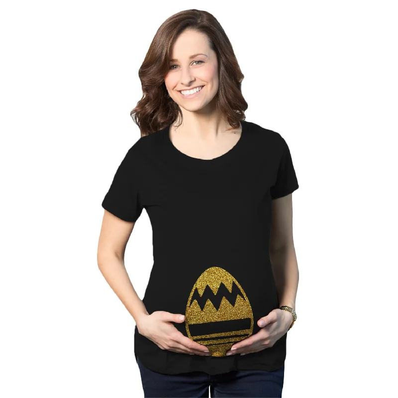 Long Sleeve Women T Shirt for Cooler WeatherGolden Easter Egg Maternity T Shirt