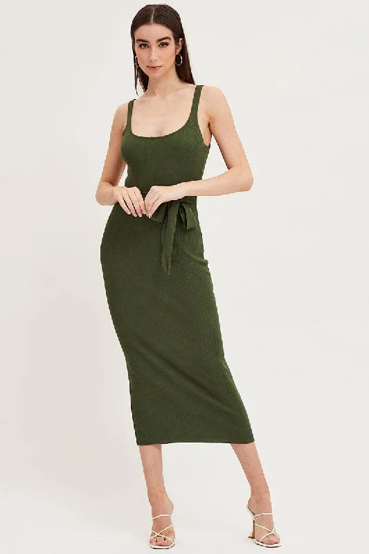 Plus Size Women's Long Sleeve Cable Knit Sweater DressesGreen Knit Dress Evening Bodycon