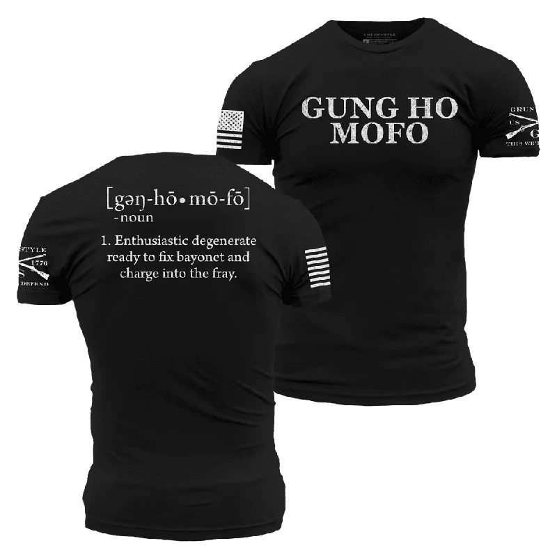 Pocketed Women T Shirt for Added FunctionalityGUNG HO MOFO T-Shirt - Black