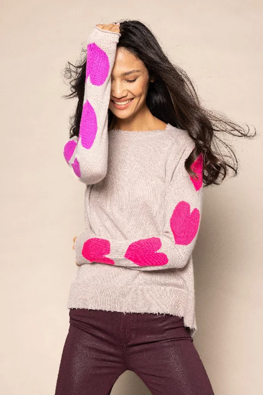 Button - Down Women's Shetland Wool Sweaters in Traditional PatternsHEART STEALER