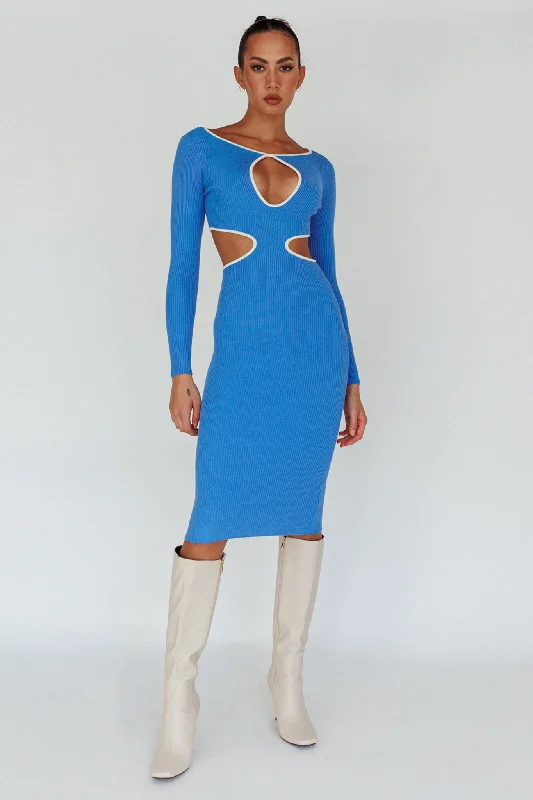 Sleeveless Women's Silk Blend Sweater Dresses for a Sophisticated LookJovie Keyhole Knit Midi Dress Blue Sleeveless Women's Silk Blend Sweater Dresses for a Sophisticated LookJovie Keyhole Knit Midi Dress Blue