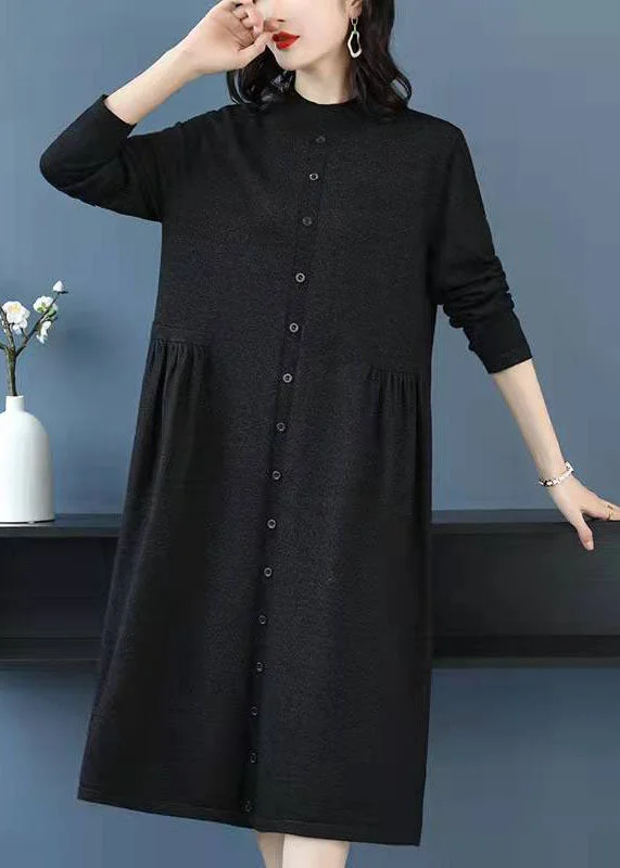 Plus Size Women's Open - Front Cardigan Style Sweater DressesKnitted chocolate Sweater weather Largo high neck Button DIY knitted dress Plus Size Women's Open - Front Cardigan Style Sweater DressesKnitted chocolate Sweater weather Largo high neck Button DIY knitted dress