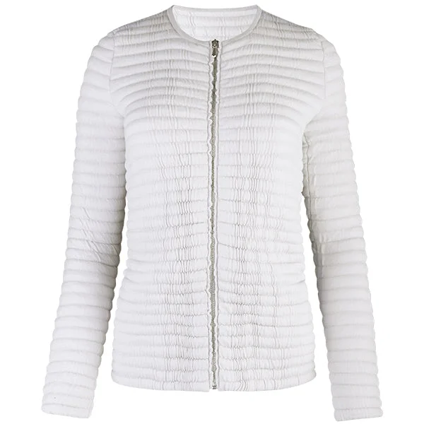 Bell - Sleeve Women's Mohair - Wool Blend SweatersKnitted Zip Bomber Jacket in Alabaster Bell - Sleeve Women's Mohair - Wool Blend SweatersKnitted Zip Bomber Jacket in Alabaster