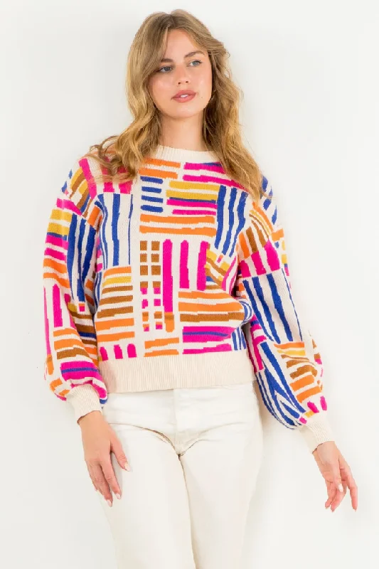 Split - Hem Women's Linen Blend Sweaters for SpringLife In Color Crew Neck Sweater