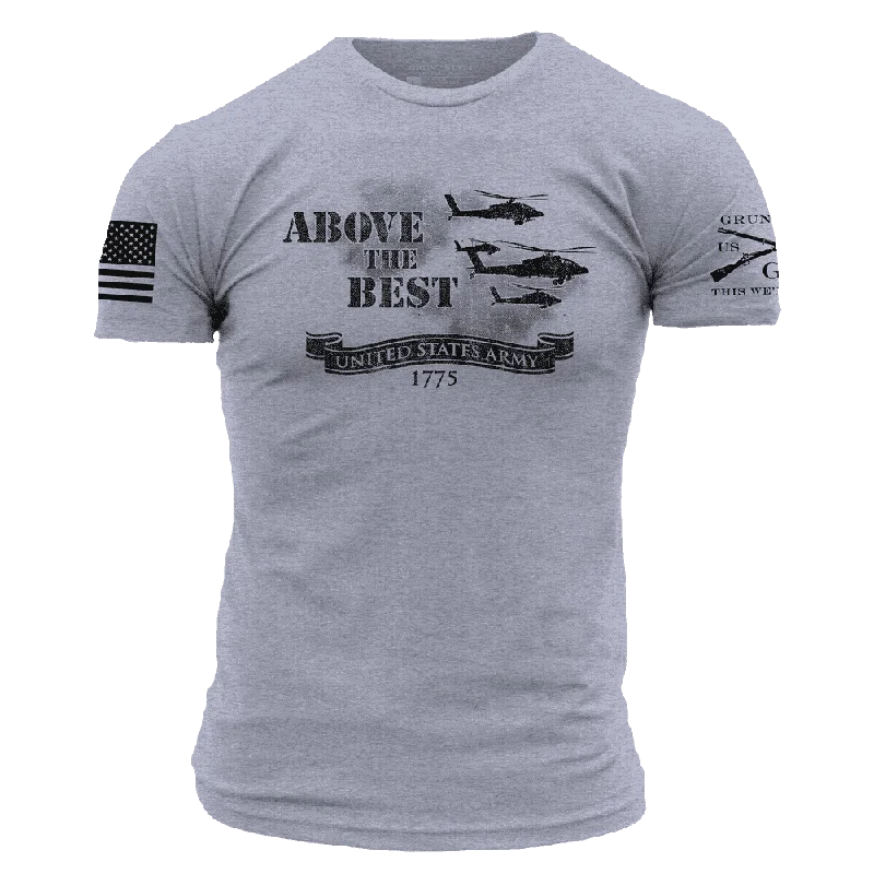 V - Neck Women T Shirt to Enhance the NecklineArmy Above The Best T-Shirt - Heather Gray V - Neck Women T Shirt to Enhance the NecklineArmy Above The Best T-Shirt - Heather Gray