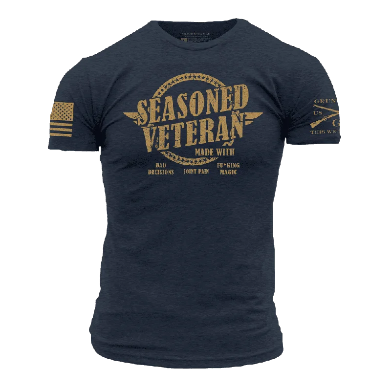 Sequined Women T Shirt for a Sparkly Night OutSeasoned Veteran T-Shirt - Midnight Navy Sequined Women T Shirt for a Sparkly Night OutSeasoned Veteran T-Shirt - Midnight Navy