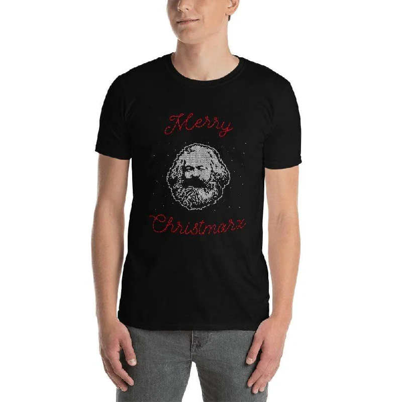 Organic Cotton Women T Shirt for Eco - Conscious WearersMerry Christmarx - Ugly Christmas Sweater Design - Premium T-Shirt