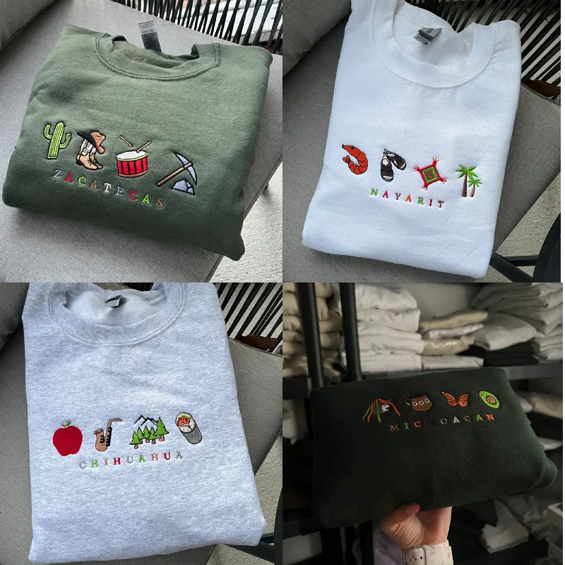 Plus Size Women's Ruffled Hem Sweaters in Floral PrintsMexico State PT1 • Embroidered Crewneck Plus Size Women's Ruffled Hem Sweaters in Floral PrintsMexico State PT1 • Embroidered Crewneck