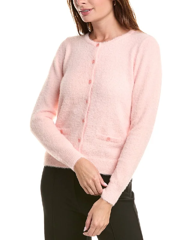 V - Neck Women's Ribbed Sweater Dresses with Belt for a Defined WaistNanette Nanette Lepore Fuzzy Cardigan V - Neck Women's Ribbed Sweater Dresses with Belt for a Defined WaistNanette Nanette Lepore Fuzzy Cardigan