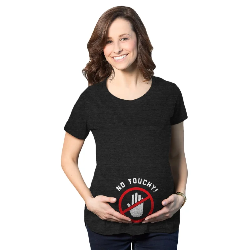 Floral Print Women T Shirt for a Feminine TouchNo Touchy Maternity T Shirt