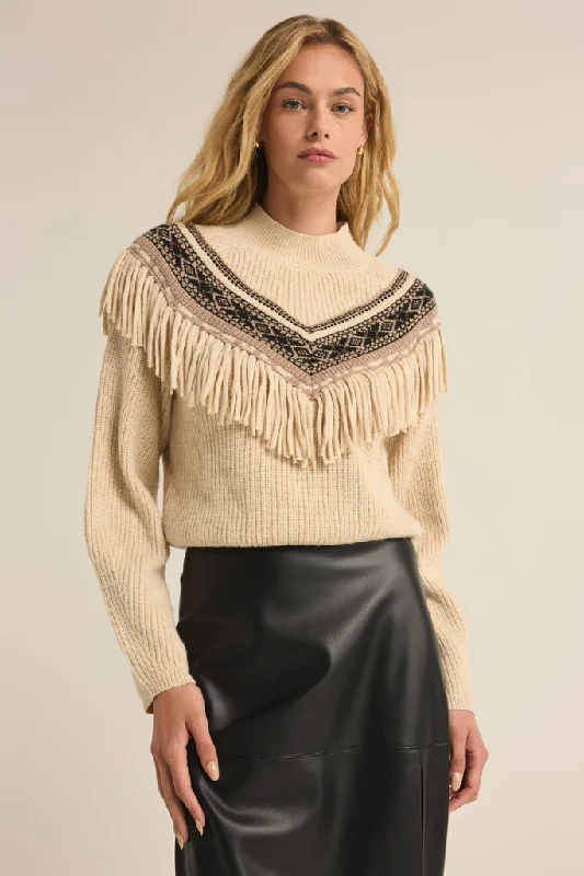 Hooded Women's Fleece - Lined Sweaters for WinterNorth Fringe Sweater by Z Supply