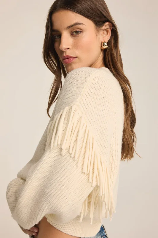 Plus Size Women's Oversized Chunky Knit SweatersOn The Fringe Sweater by Z Supply