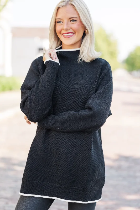 Mock Neck Women's Alpaca Wool Sweaters in Earth TonesOn The Line Black Mock Neck Sweater Mock Neck Women's Alpaca Wool Sweaters in Earth TonesOn The Line Black Mock Neck Sweater