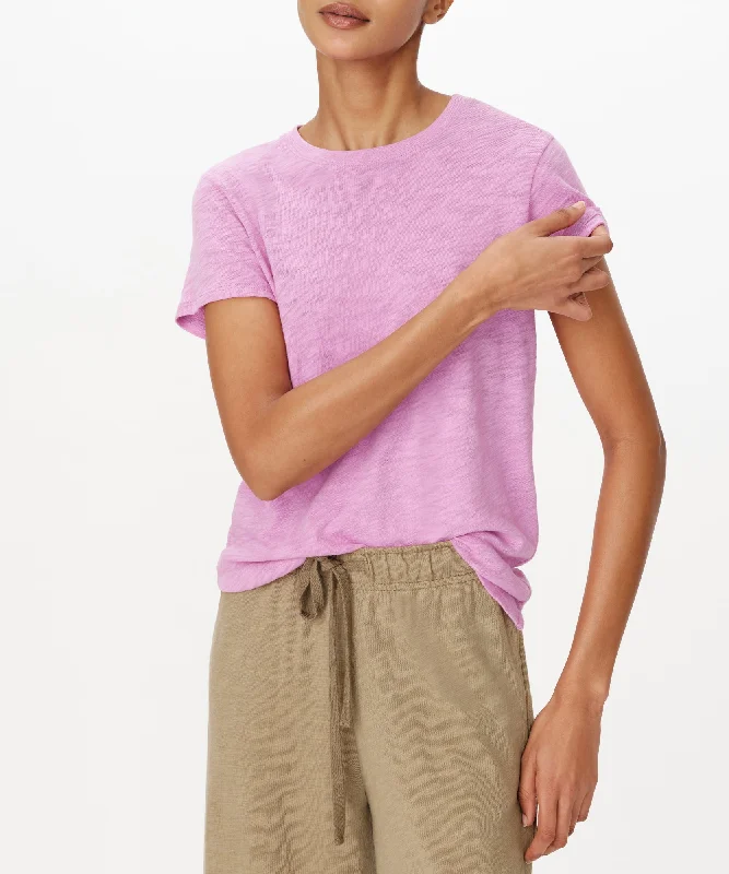 Sleeveless Women T Shirt for Summer ComfortSlub Jersey Schoolboy Short Sleeve Crew Neck Tee - Petunia Sleeveless Women T Shirt for Summer ComfortSlub Jersey Schoolboy Short Sleeve Crew Neck Tee - Petunia