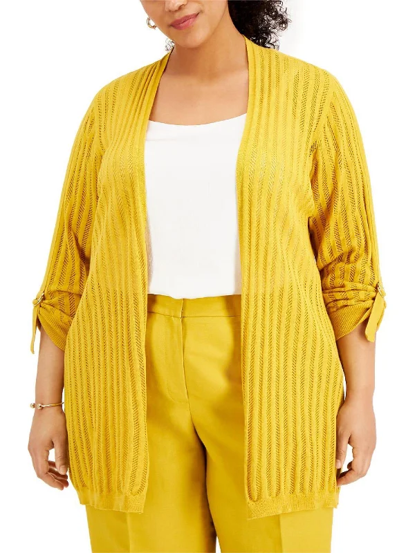 Mock Neck Women's Angora Blend Sweater Dresses in Solid ColorsPlus Womens Knit Perforated Cardigan Sweater Mock Neck Women's Angora Blend Sweater Dresses in Solid ColorsPlus Womens Knit Perforated Cardigan Sweater