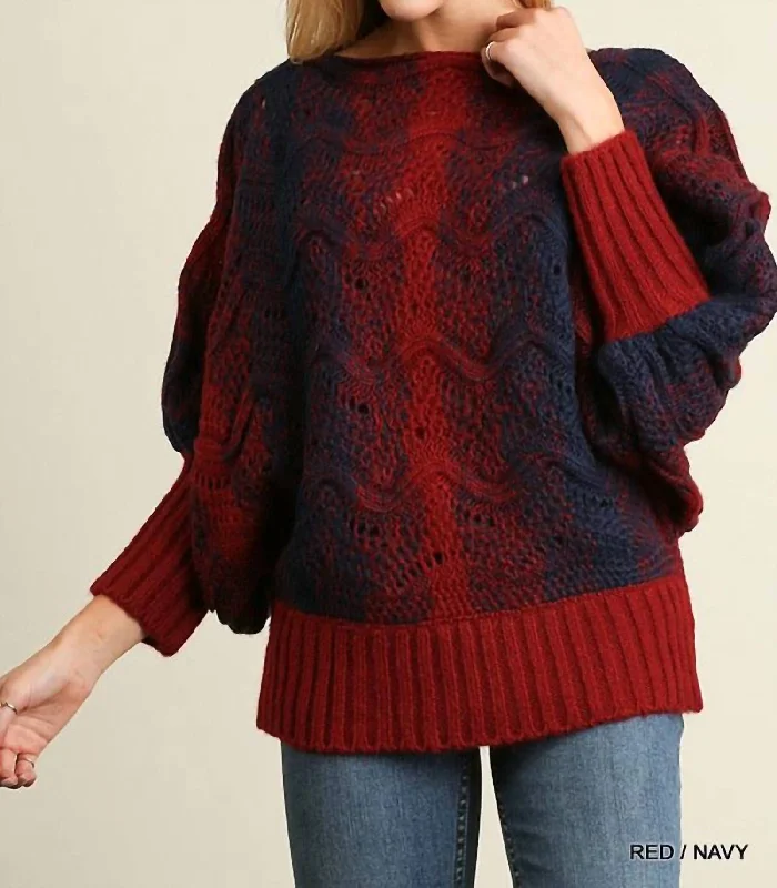 Short Sleeve Women's Cashmere Sweater Dresses in Pastel HuesPuff Sleeve Chunky Knit Sweater In Navy And Red Short Sleeve Women's Cashmere Sweater Dresses in Pastel HuesPuff Sleeve Chunky Knit Sweater In Navy And Red